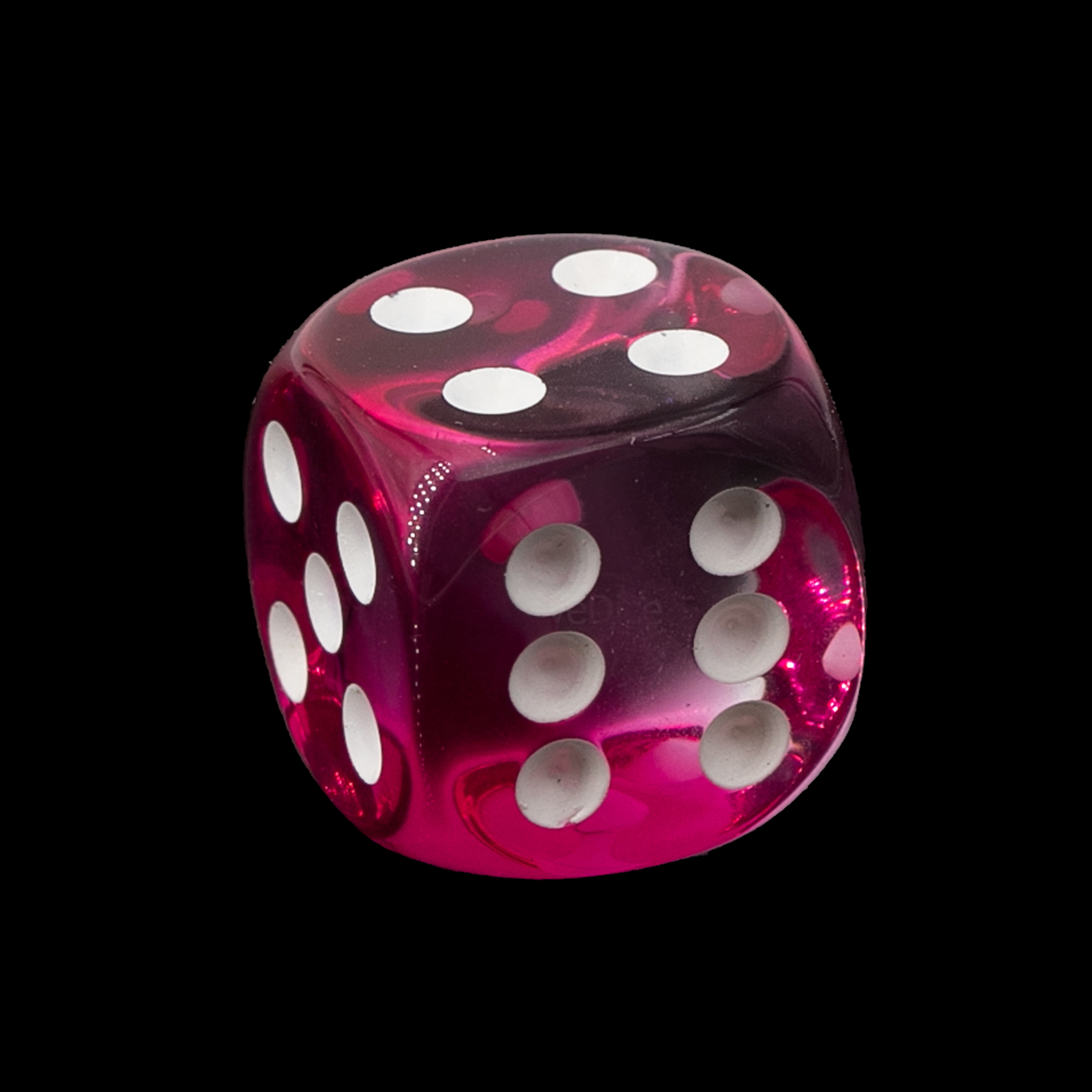 16mm W6 Würfel in kristall pink / weiß