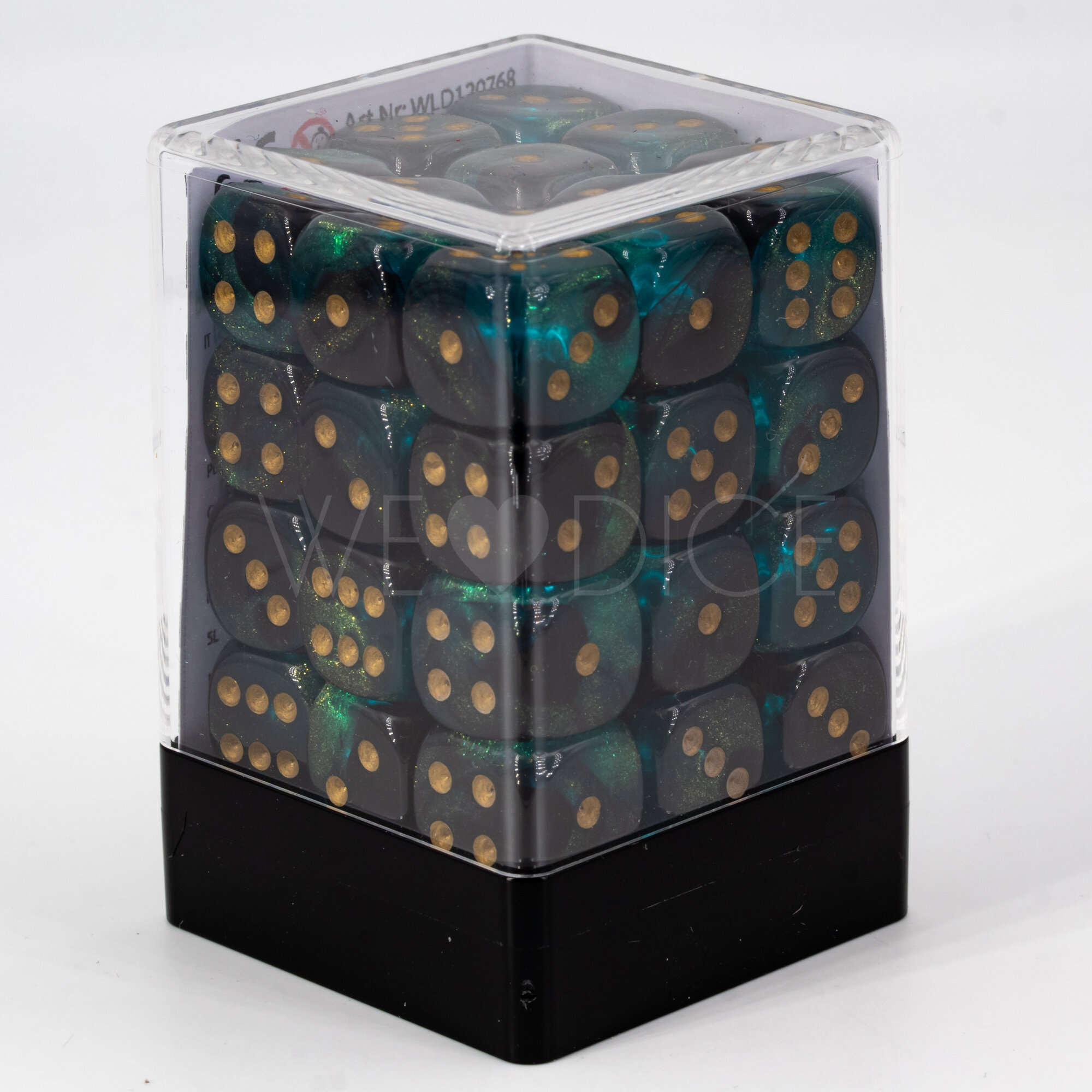 2-Ton 2Ton aurora schwarz-petrol  / gold 12mm W6 Set (36 Stück)