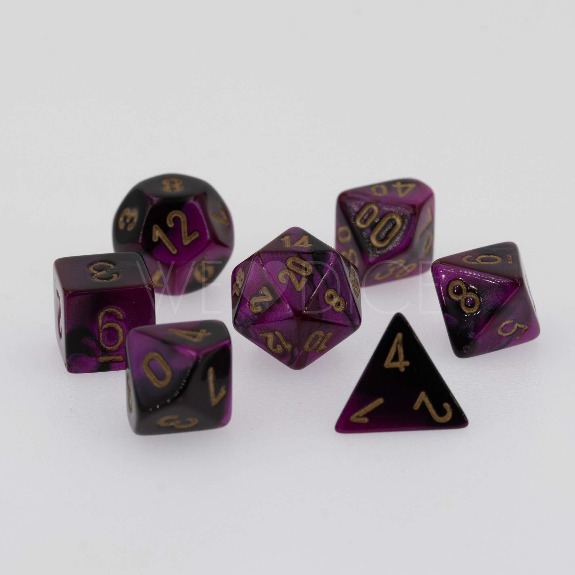 Gemini® Mini-hedral Polyhedral Black-Purple / gold 7-DieSet