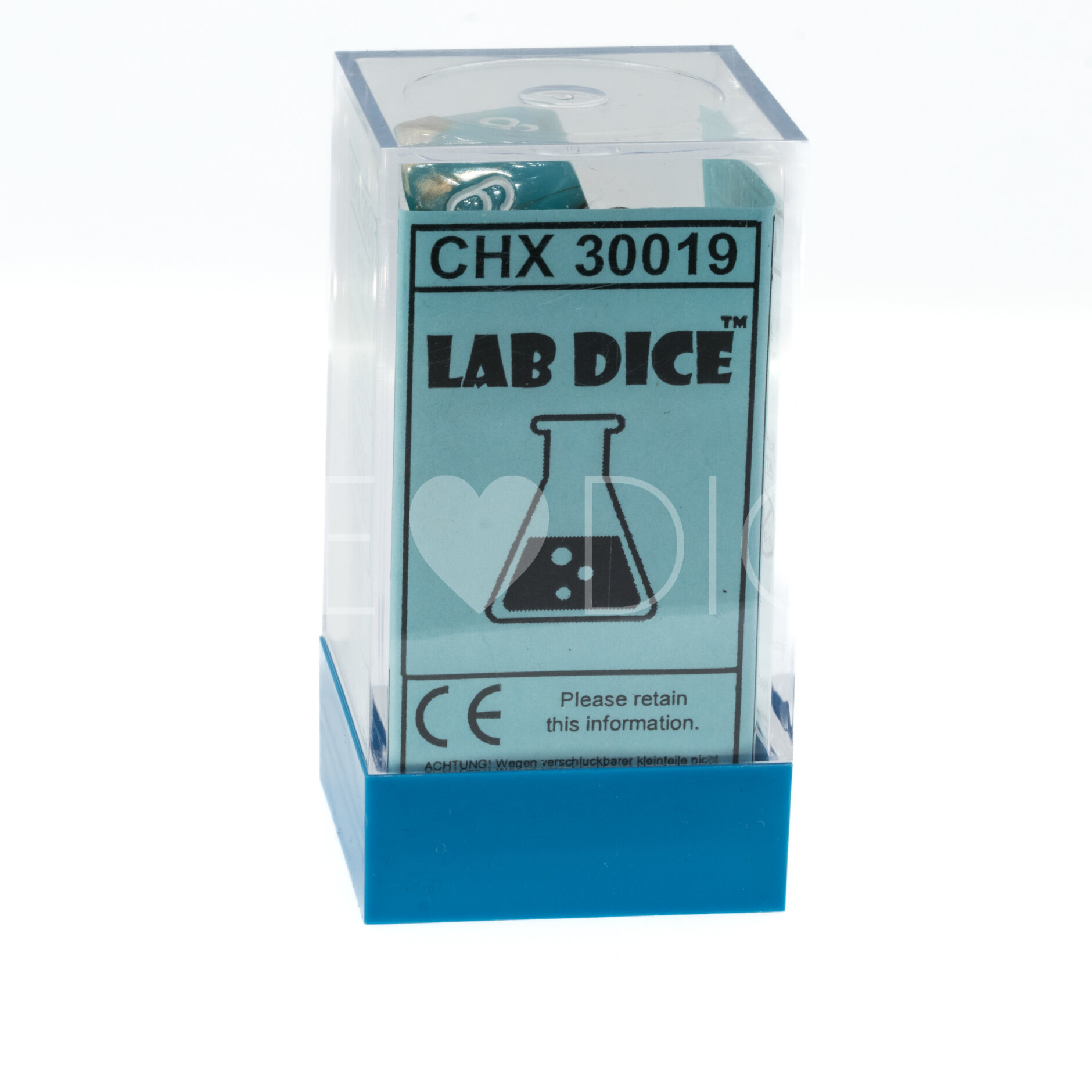 LabDice Gemini®, Luminary™ Copper-Turqoise/white  Set 7 Stück