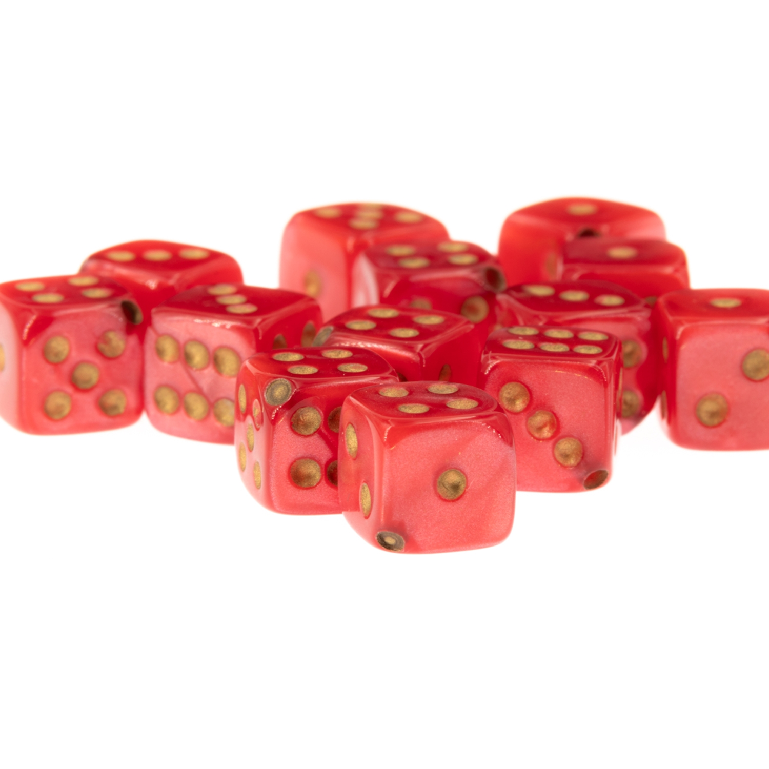  5mm Dice bead - burning rose Silk, in