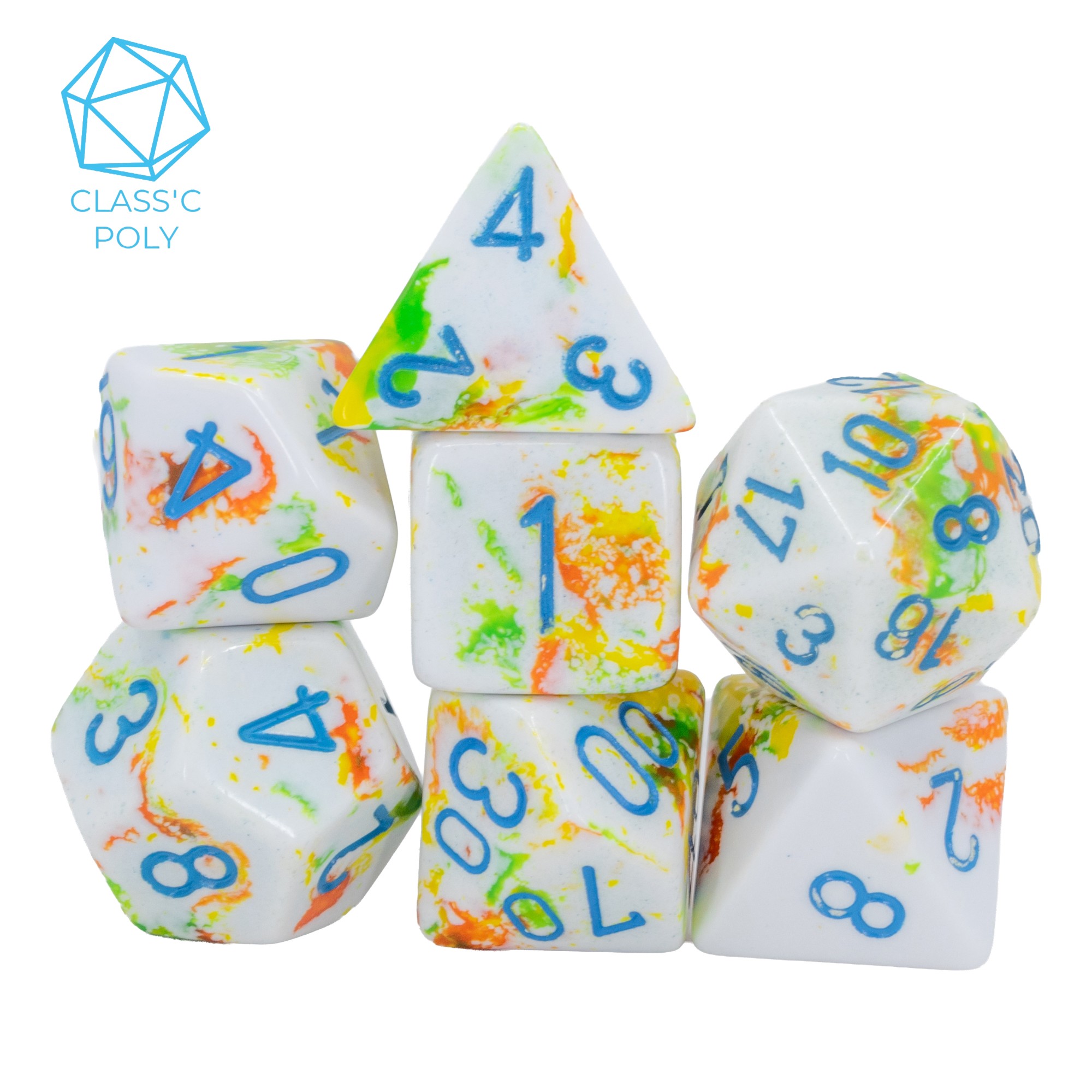 Brush™ Polyhedral Breezy™ / blue 7-Würfel Set