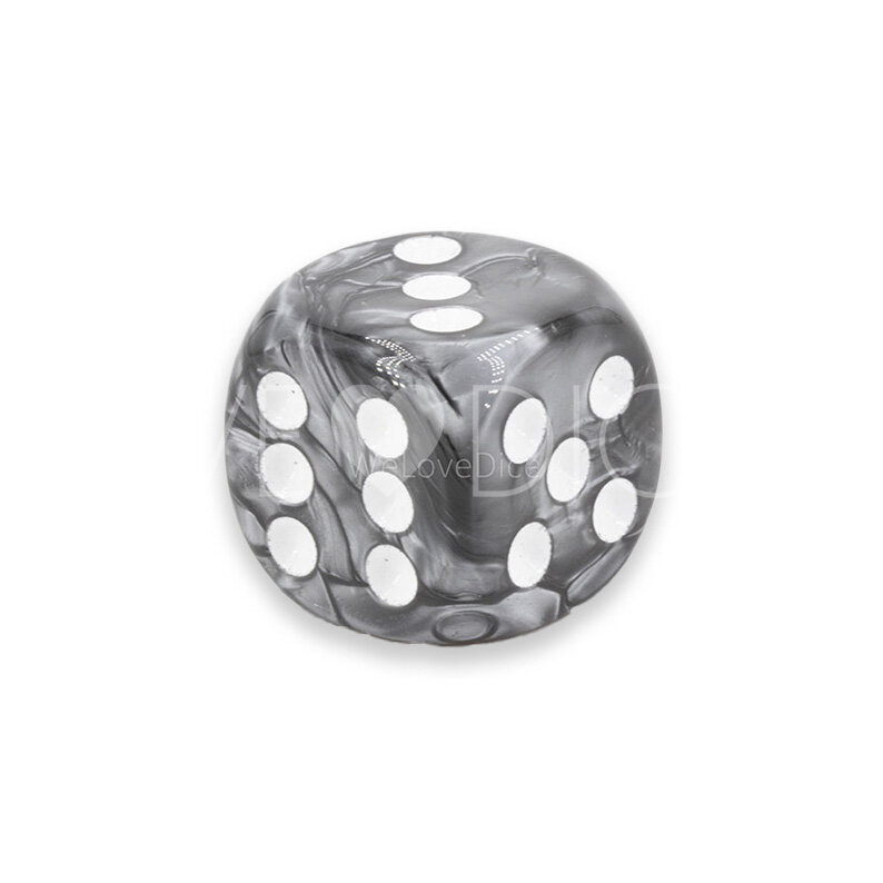 14mm Würfel in silbergrau / weiss Seide