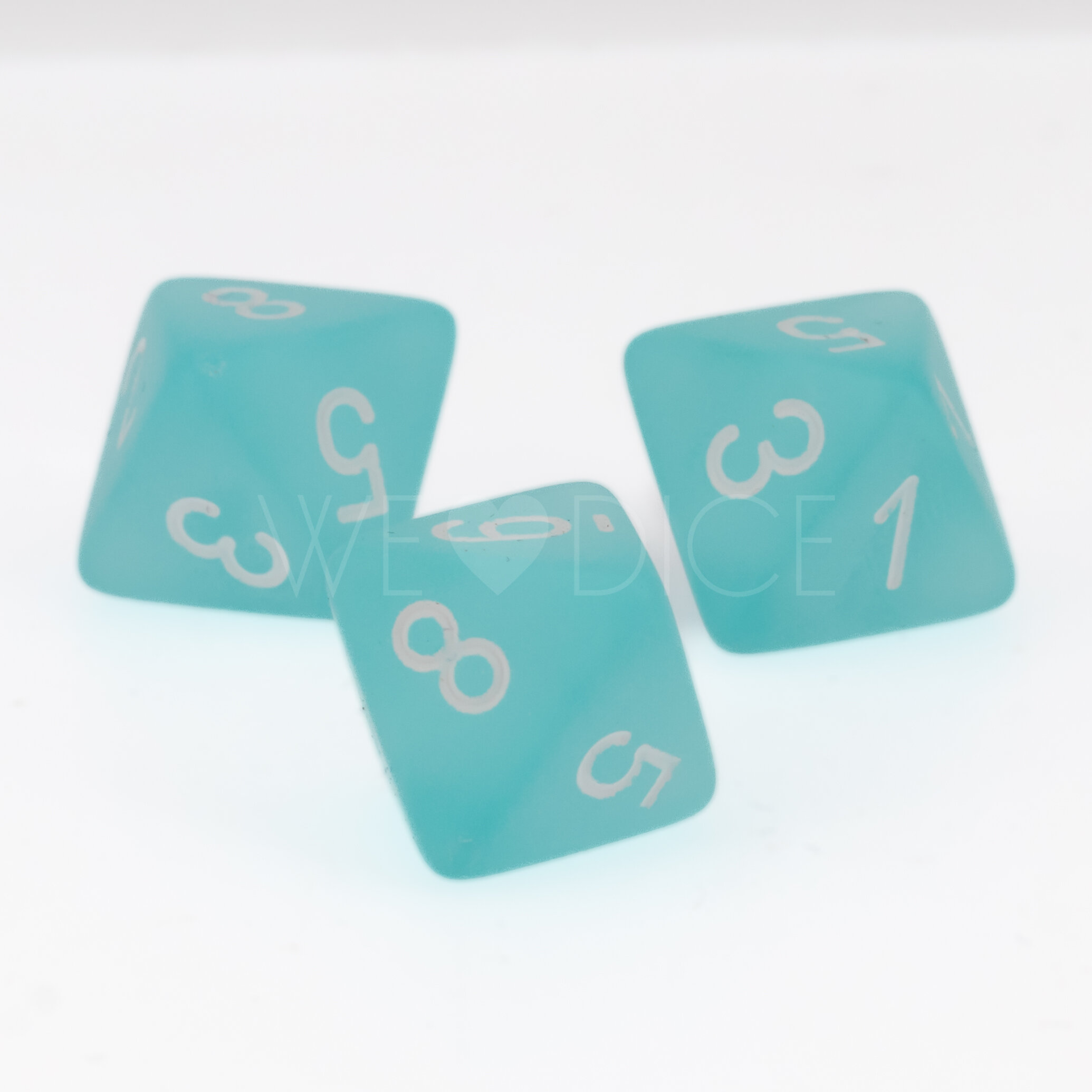 Frosted Teal / white  D8 