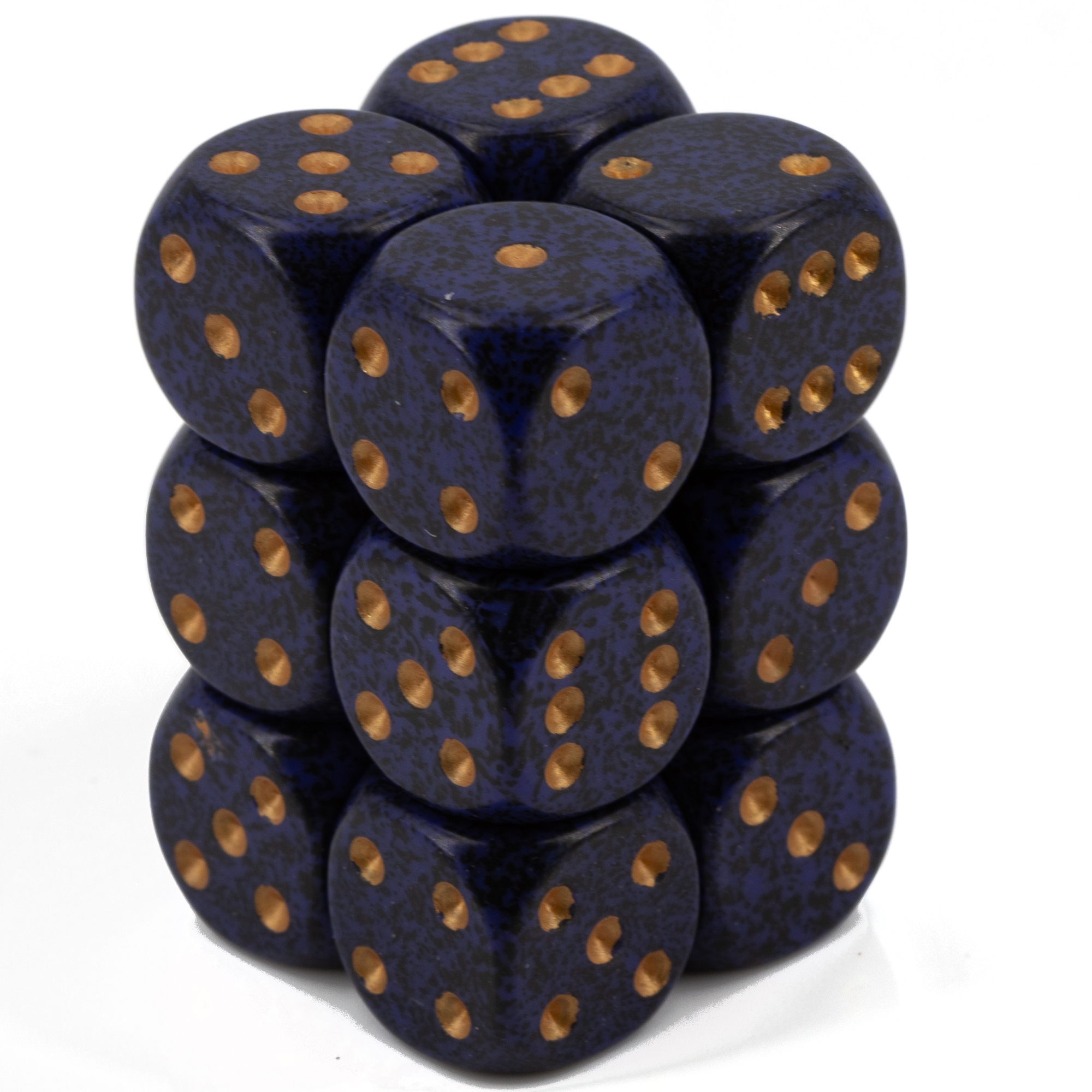 Speckled® Golden Cobalt 16mm W6 Würfel Set (12 Würfel)