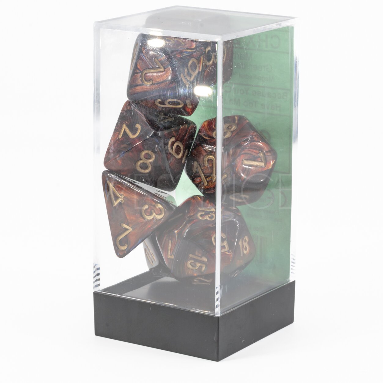 Scarab® Mega-hedral™  Polyhedral Blue Blood / gold 7-DieSet