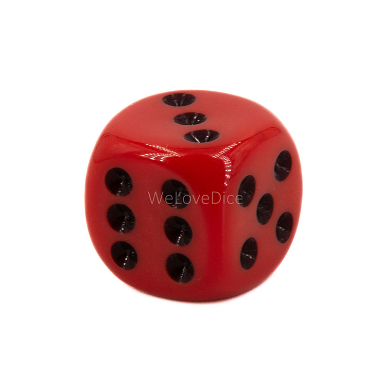 16mm W6 Würfel in rot / schwarz