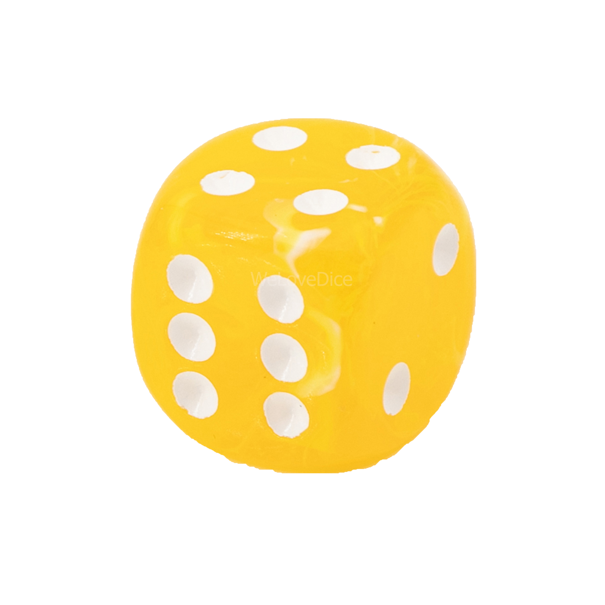 16mm  D6 Dice in yellow / white