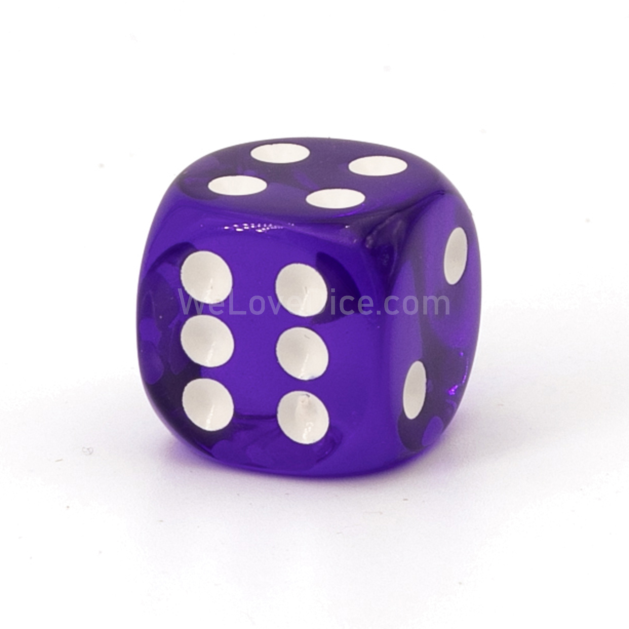 16mm  D6 Dice in purple / white