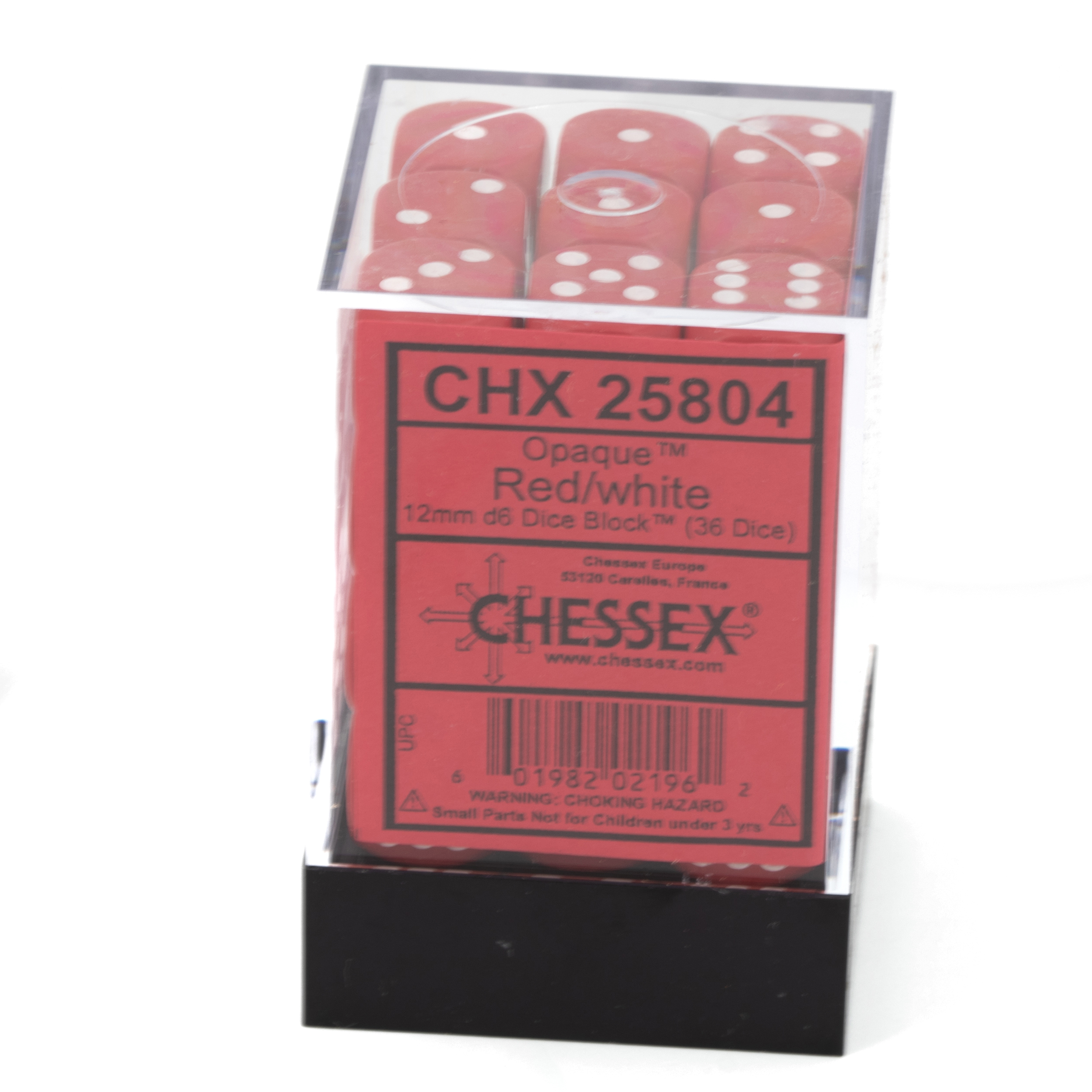 Satt rot / weiß 12mm W6 Würfel Set (36 Würfel)