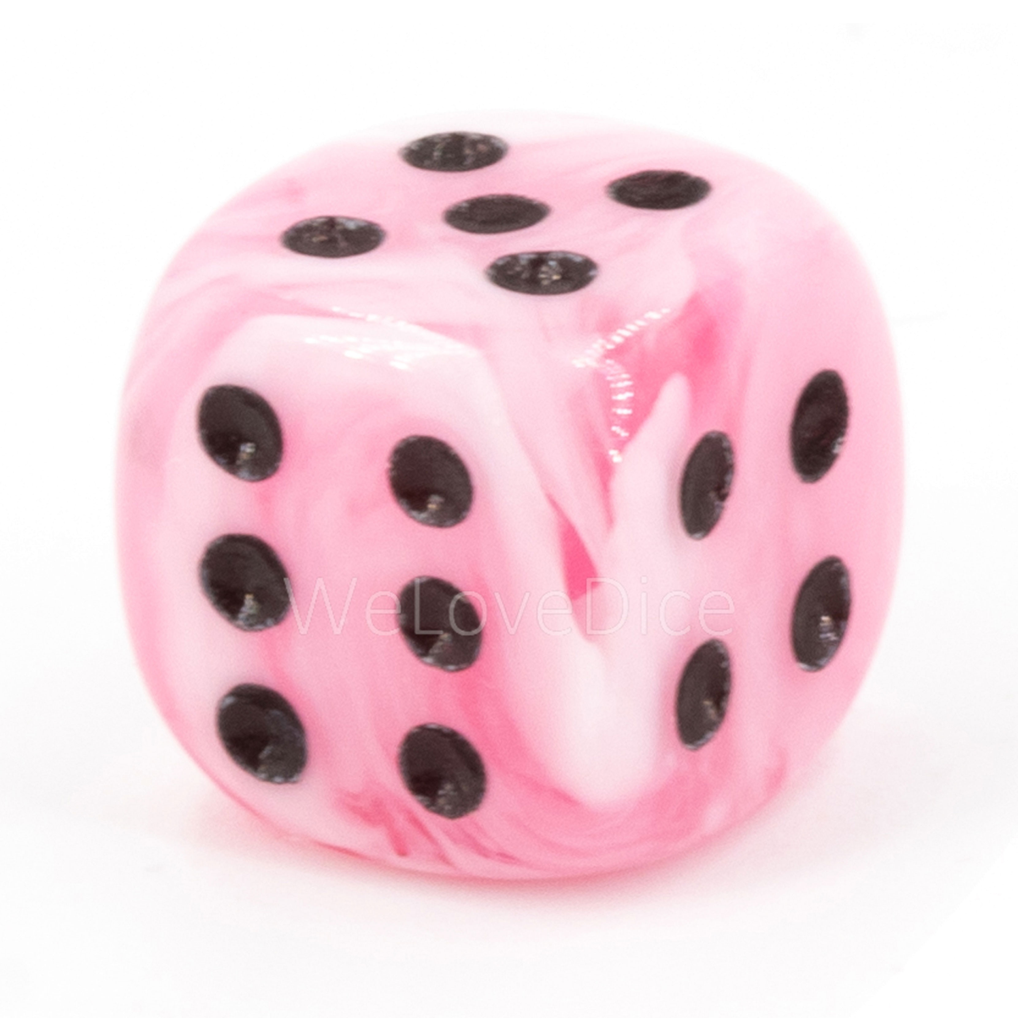 22mm W6 Würfel in rosa / schwarz