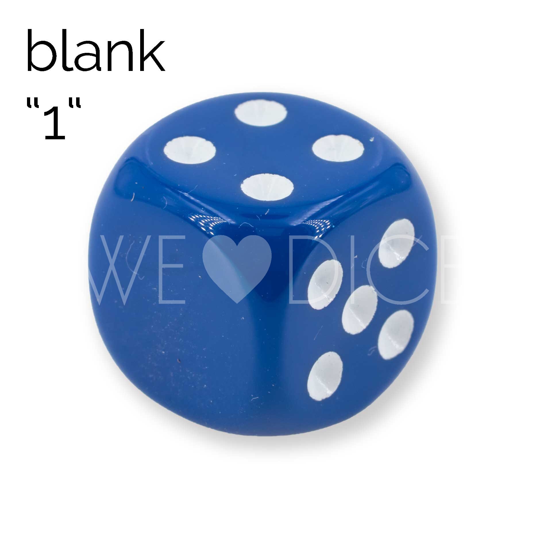 16mm Dice in dark blue / white Opaque no "6"