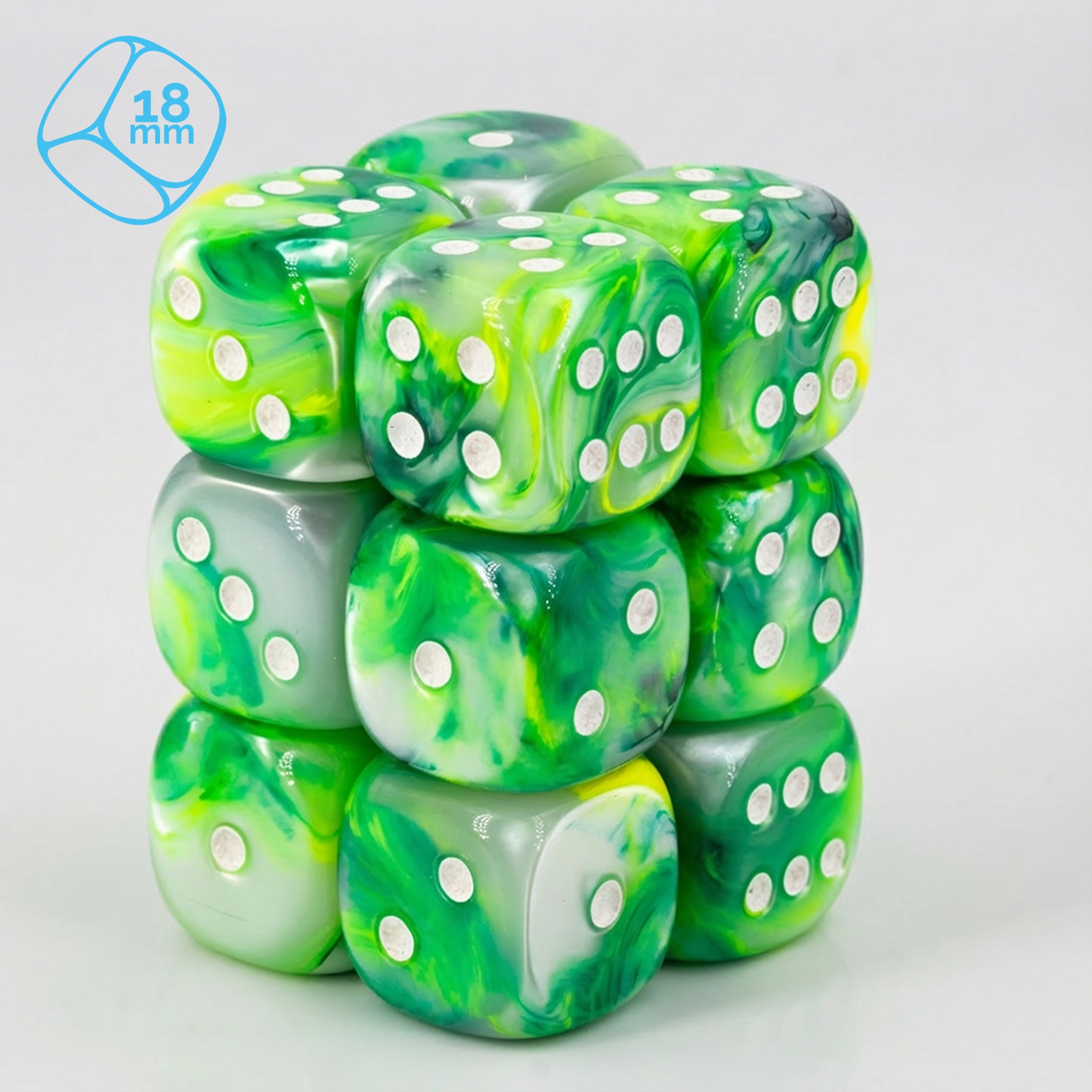 Serica grün / weiss 18mm W6 Set (12 Stück)