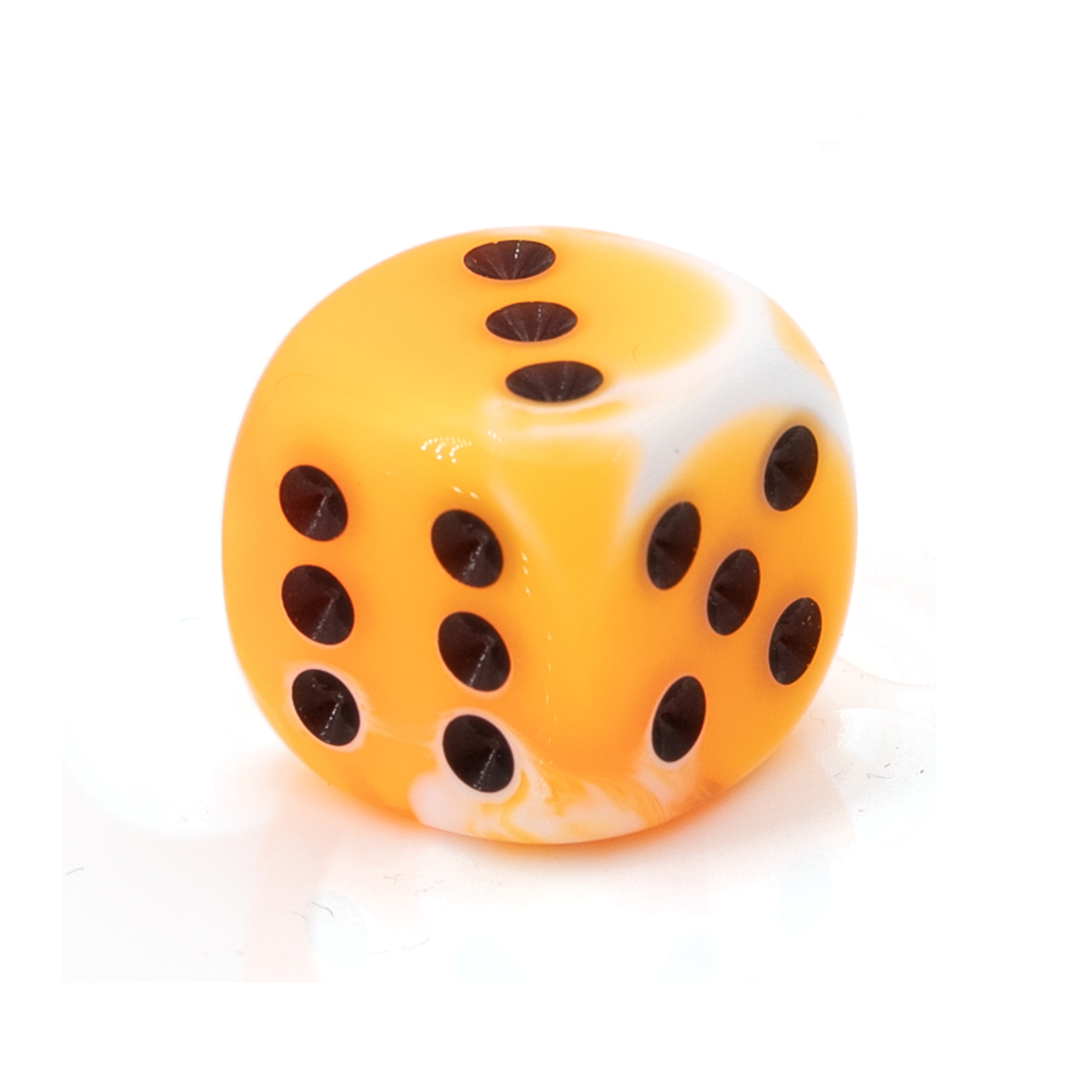 16mm  D6 Dice in neon orange / black