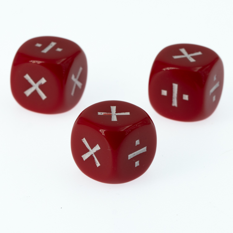 Rechenwürfel ✖️➗  in  rot / weiß