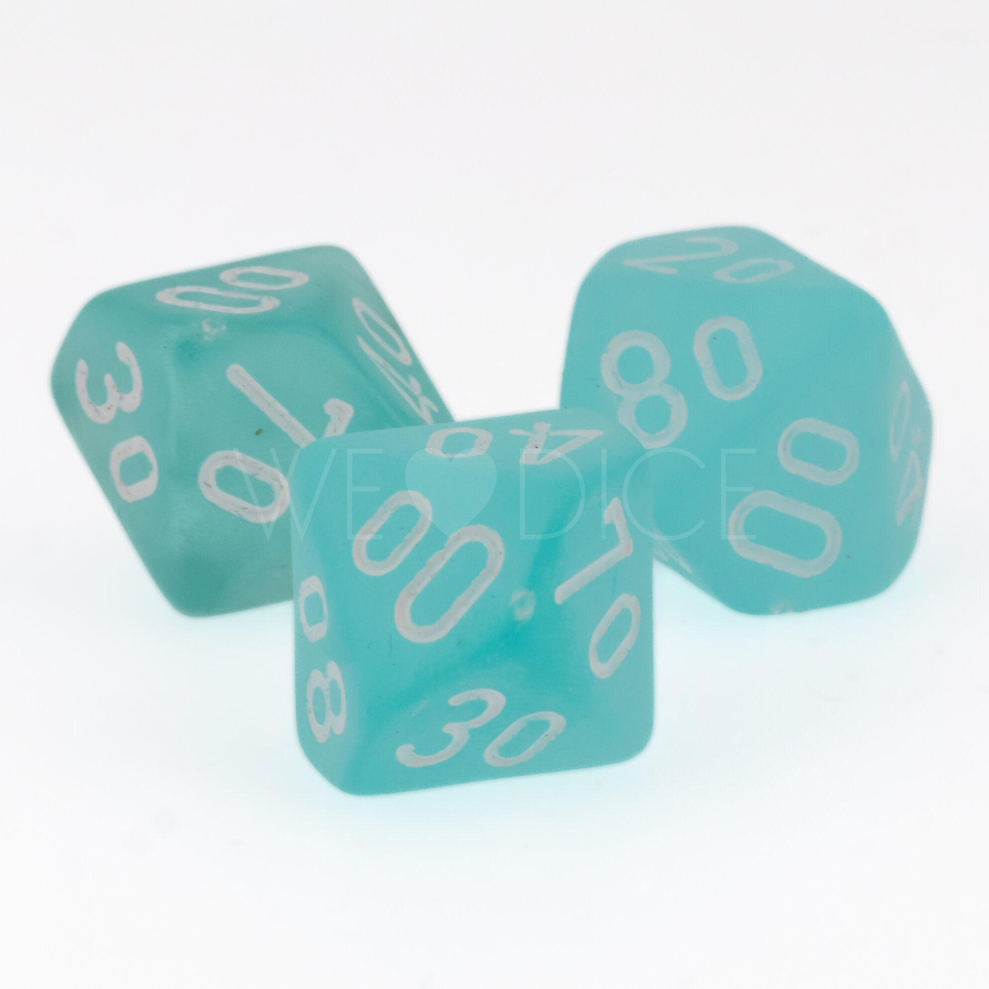 Frosted Teal / white  D% 