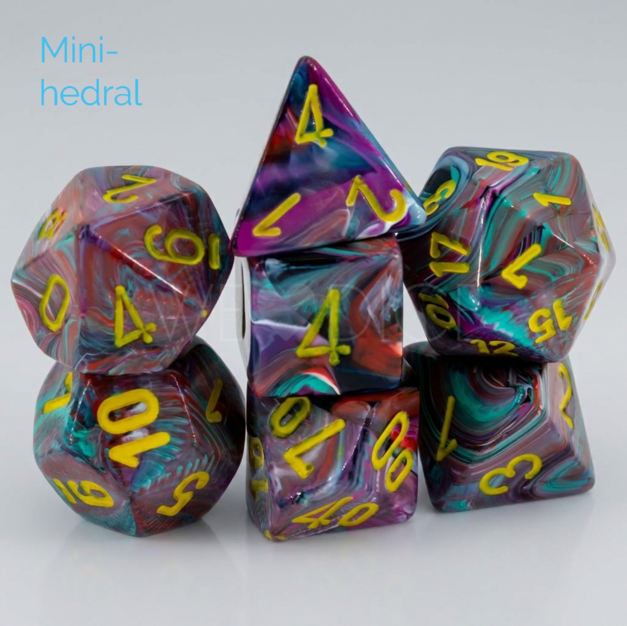 Mini-hedral Festive® Polyhedral Mosaik™ / gelb 7-Würfel Set