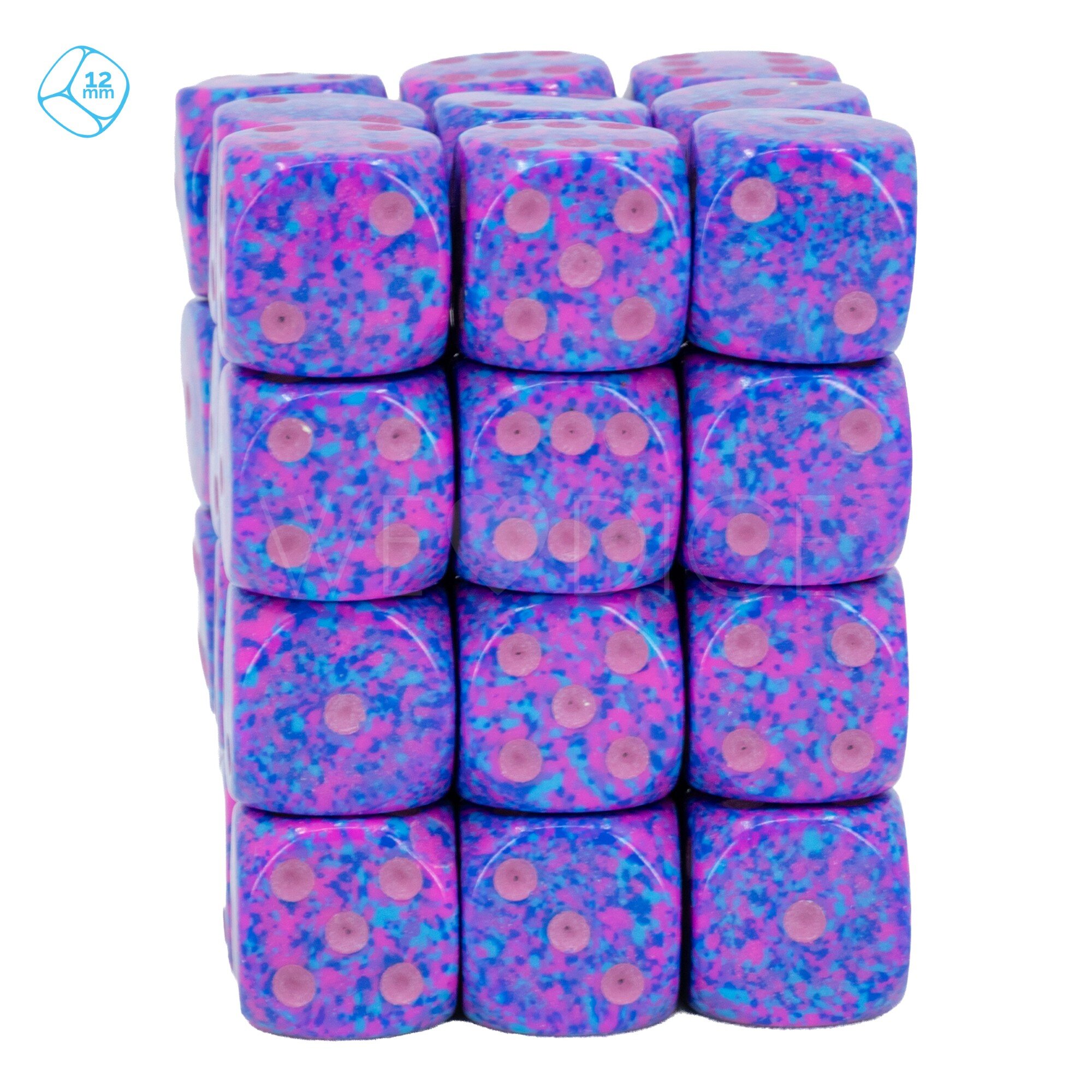 Speckled®, gesprenkelt Purple Passion / Pink 12mm W6 Würfel Set (36 Würfel)