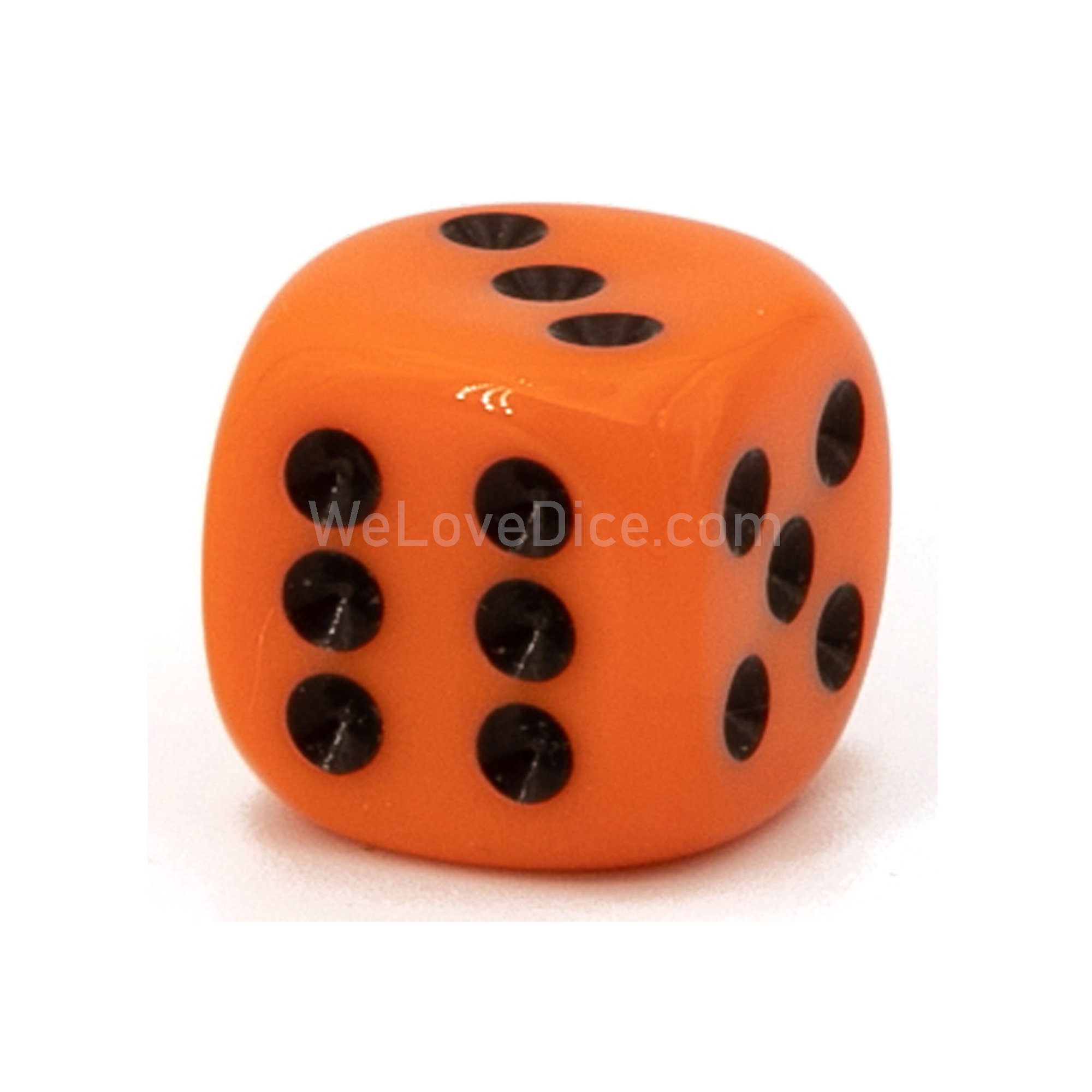 18mm W6 Würfel in orange / schwarz