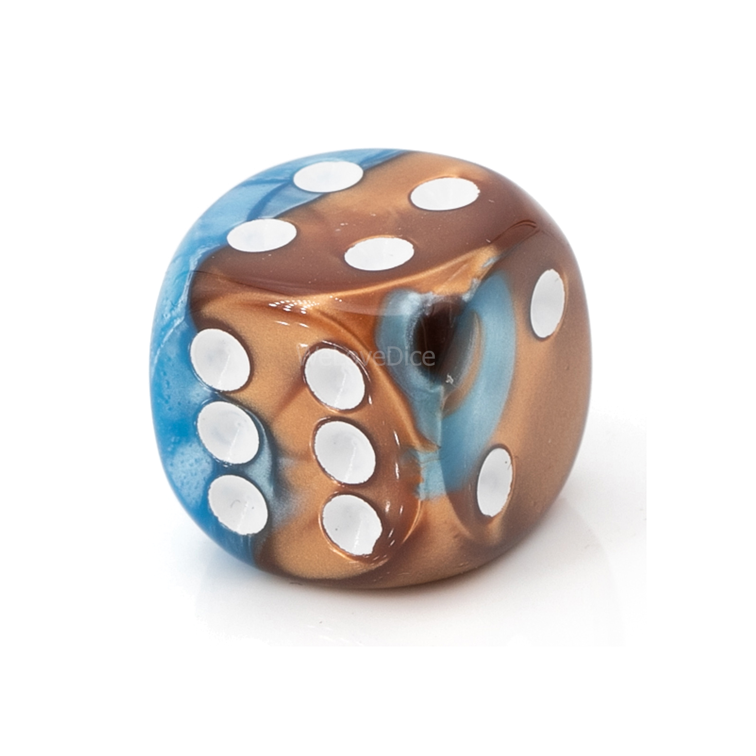 16mm W6 Würfel in 2ton kupfer blau / weiß