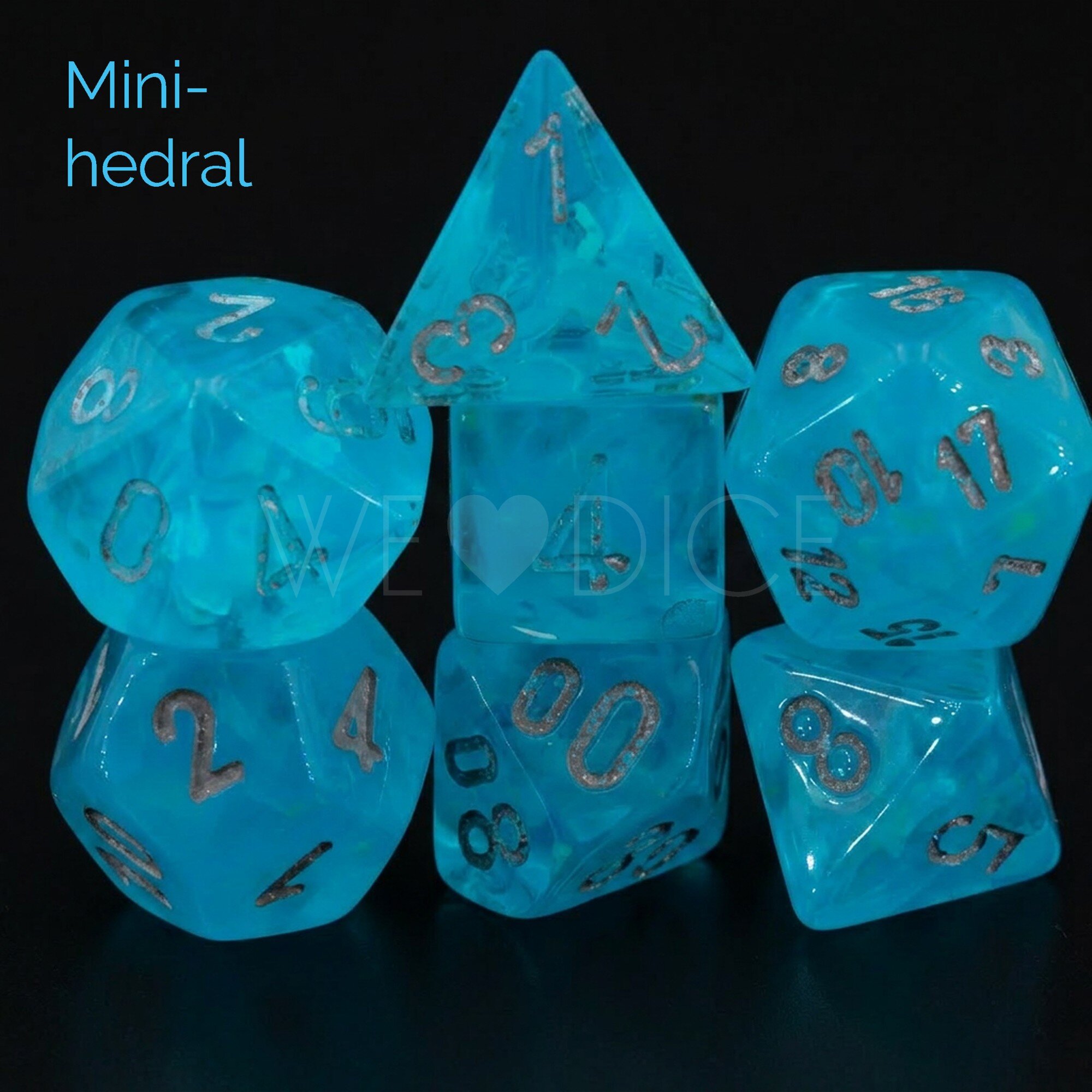 Luminary™ Mini-hedral Polyhedral Sky / silver 7-DieSet