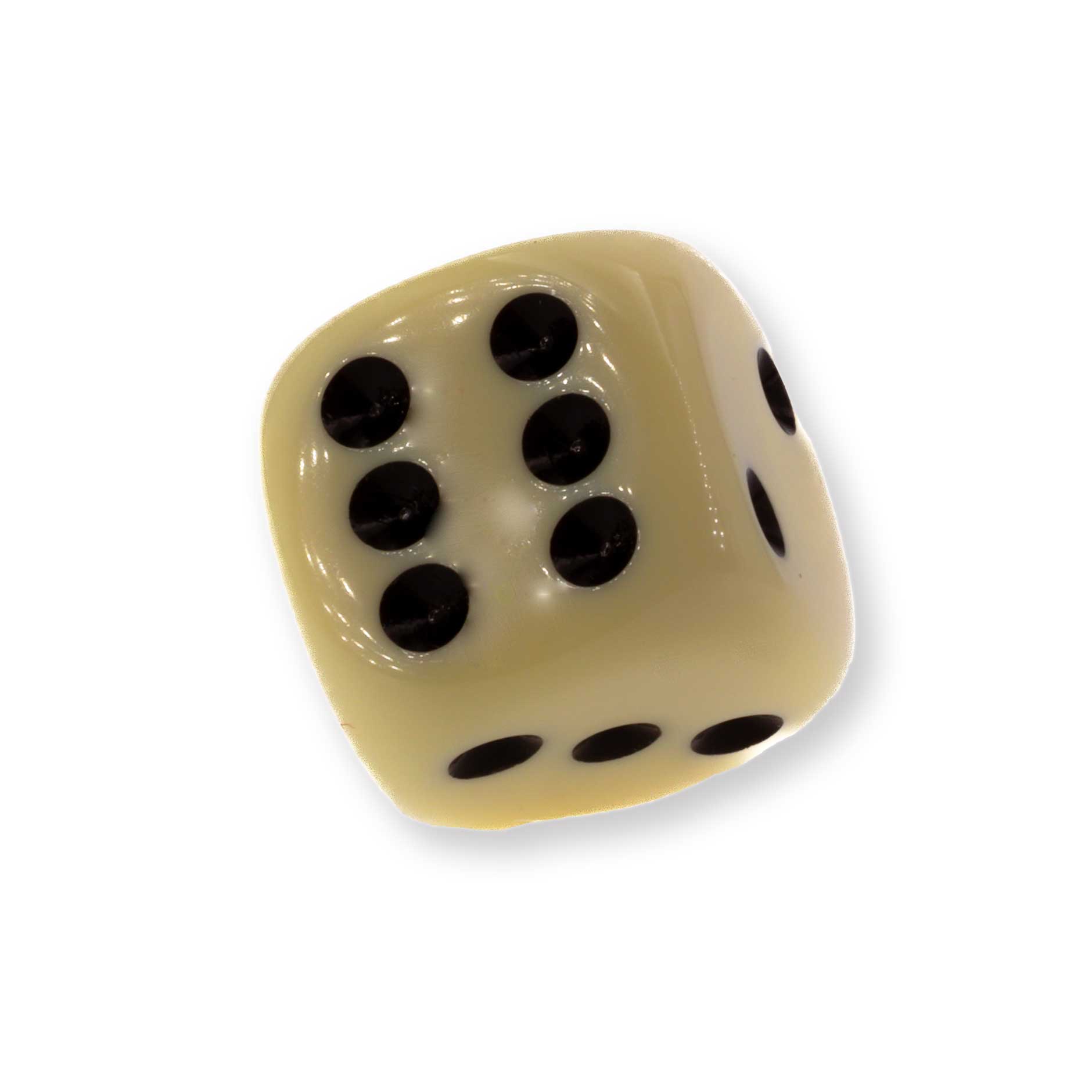 16mm W6 Würfel in elfenbein / schwarz