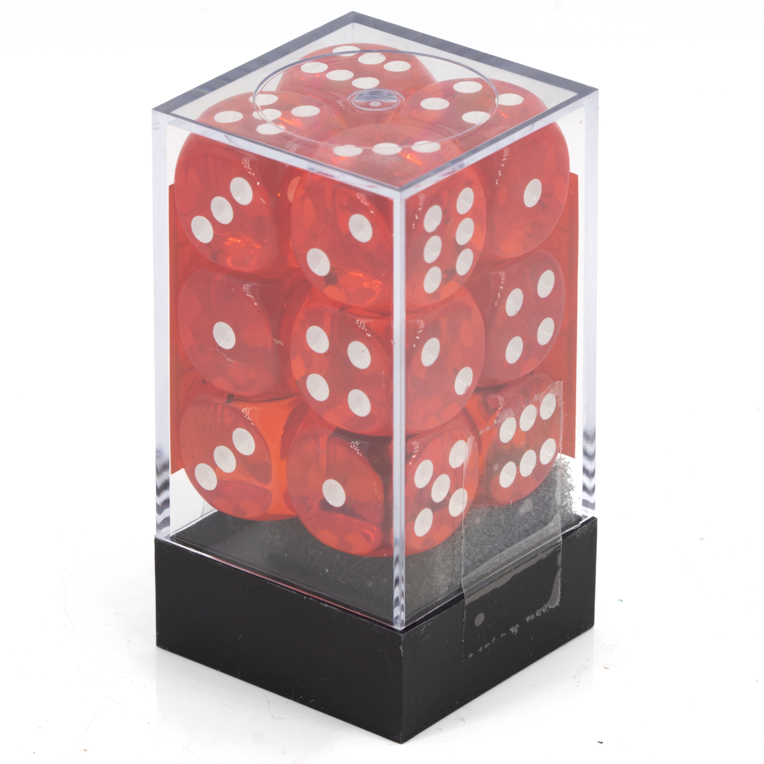 Transparent Orange / weiß 16mm W6 Würfel Set (12 Würfel)
