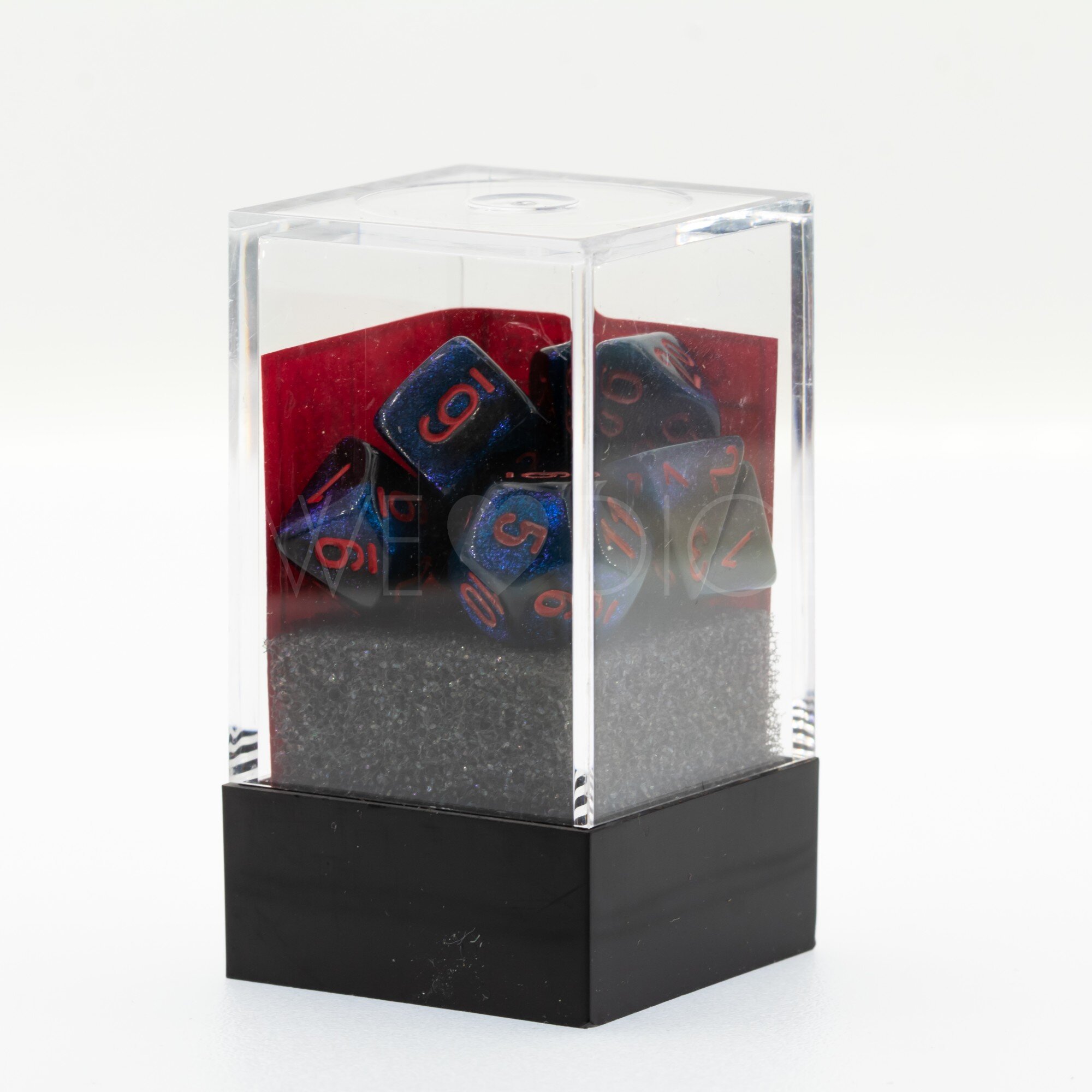 Mini-hedral Gemini® Polyhedral Schwarz-Starlight / rot 7-Würfel Set