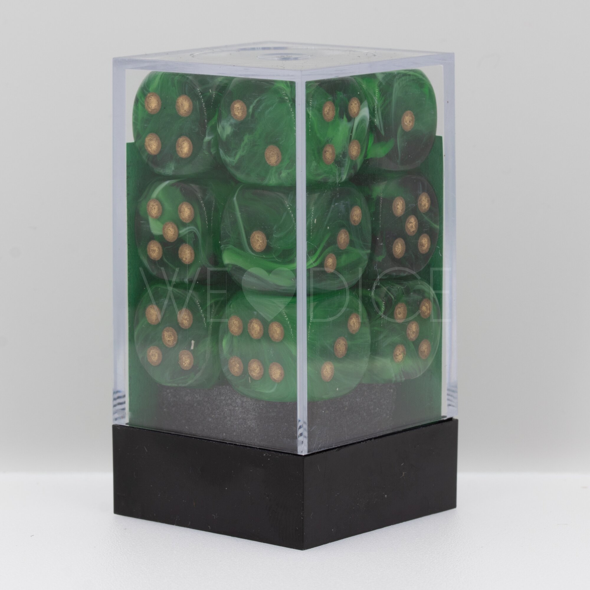 Vortex® Grün / Gold 16mm W6 Würfel Set (12 Würfel)