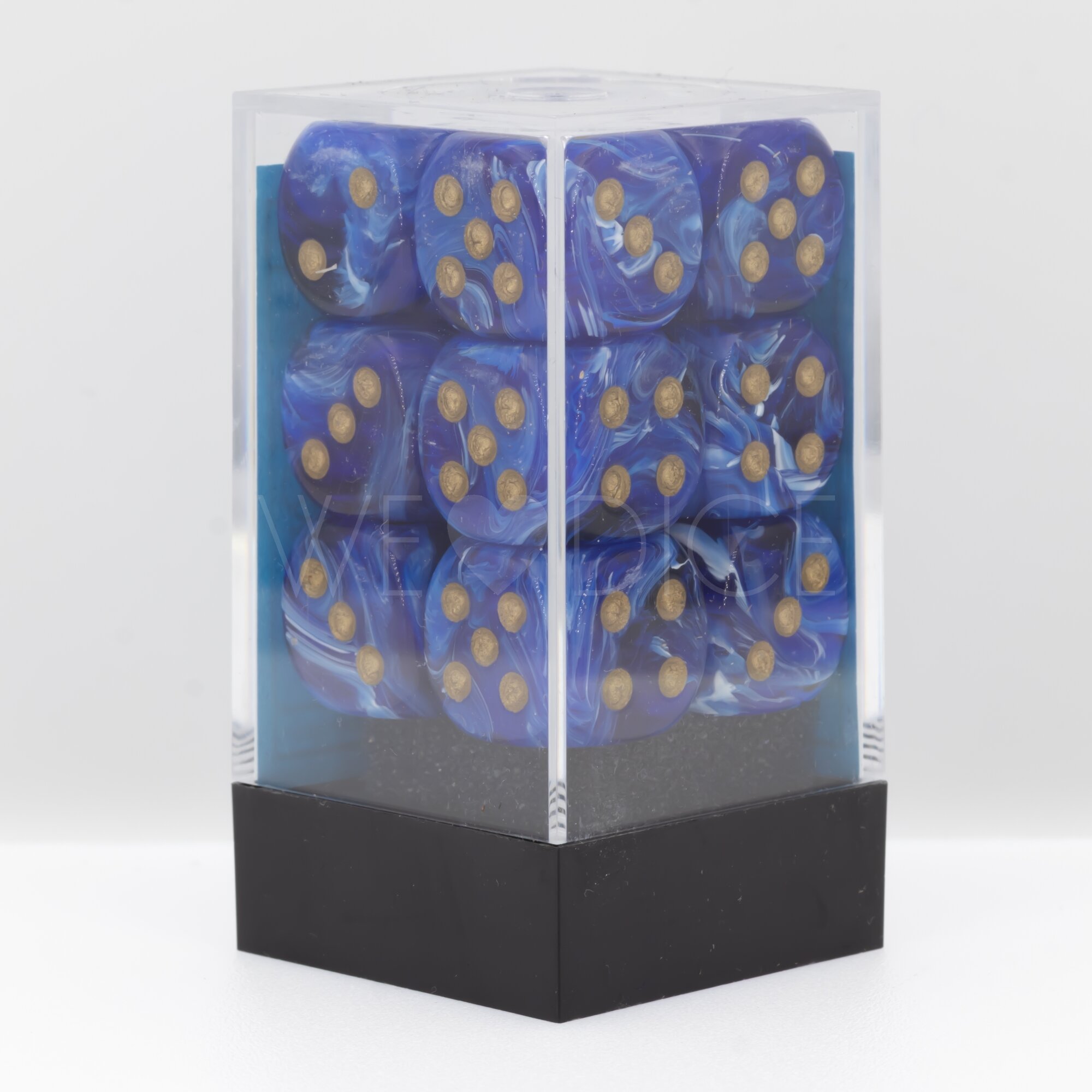 Vortex® Blau / Gold 16mm W6 Würfel Set (12 Würfel)