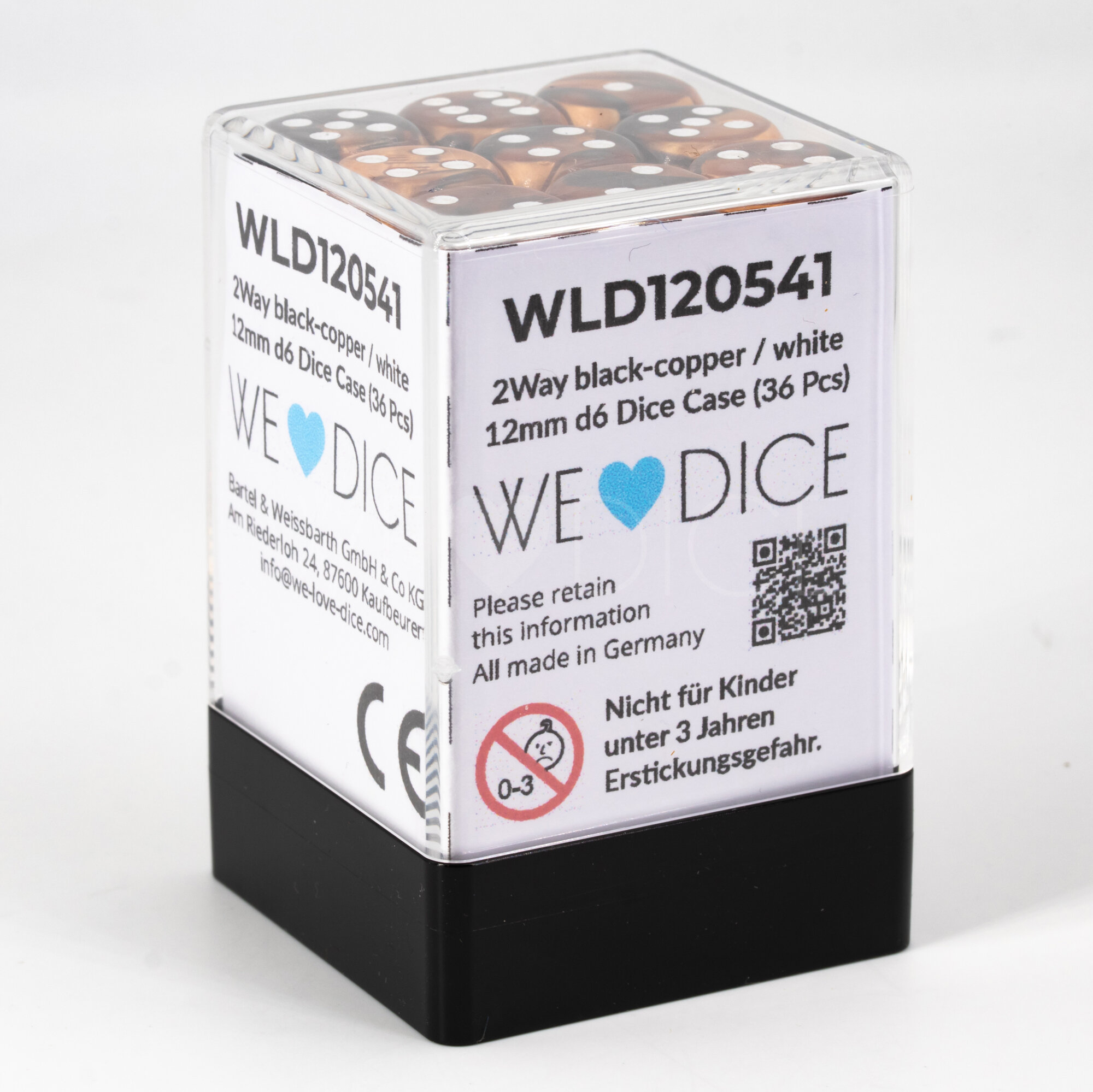 kupfer schwarz / weiss 12mm W6 Set (36 Stück)