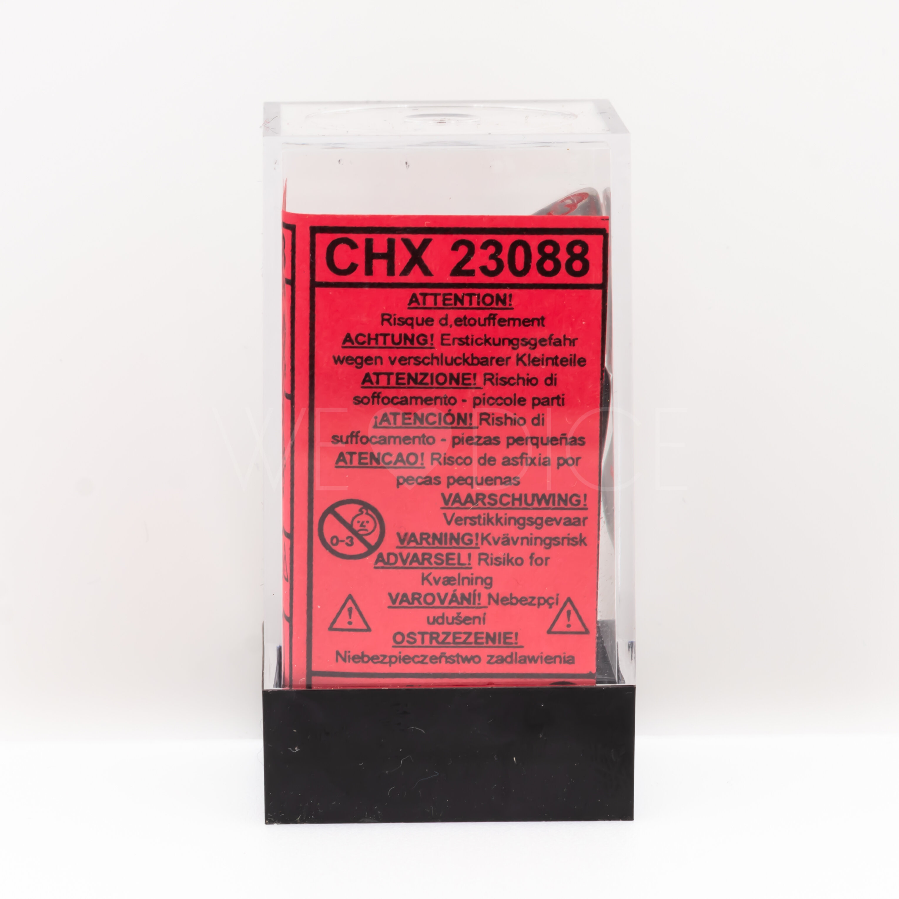 Transparent Polyhedral Rauch / rot 7-Würfel Set