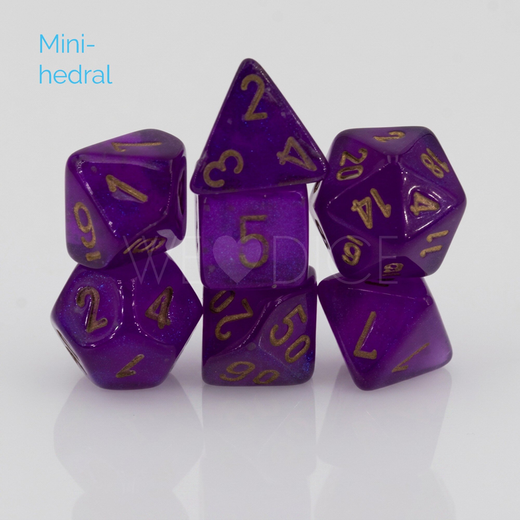 Borealis® Mini-hedral Polyhedral Royal Purple / gold   7-DieSet