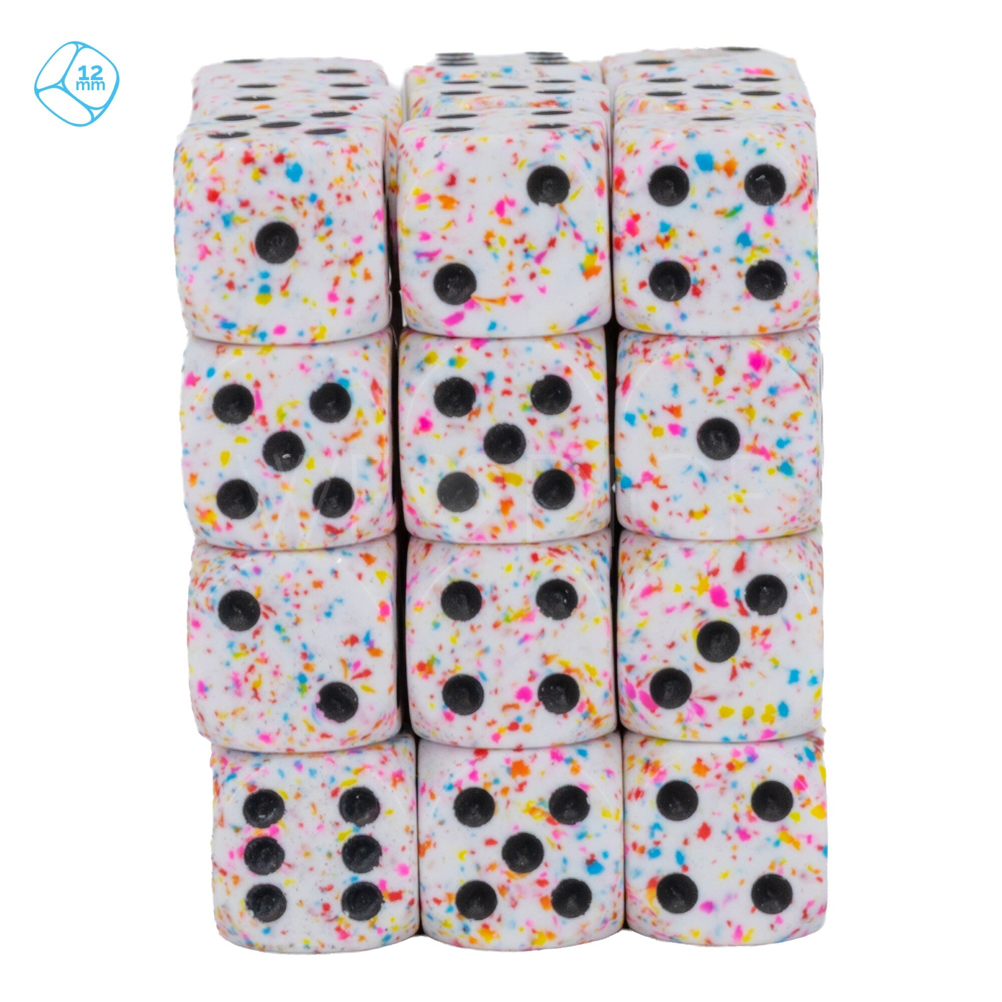 Speckled® Birthday / black 12mm W6 Würfel Set (36 Würfel)