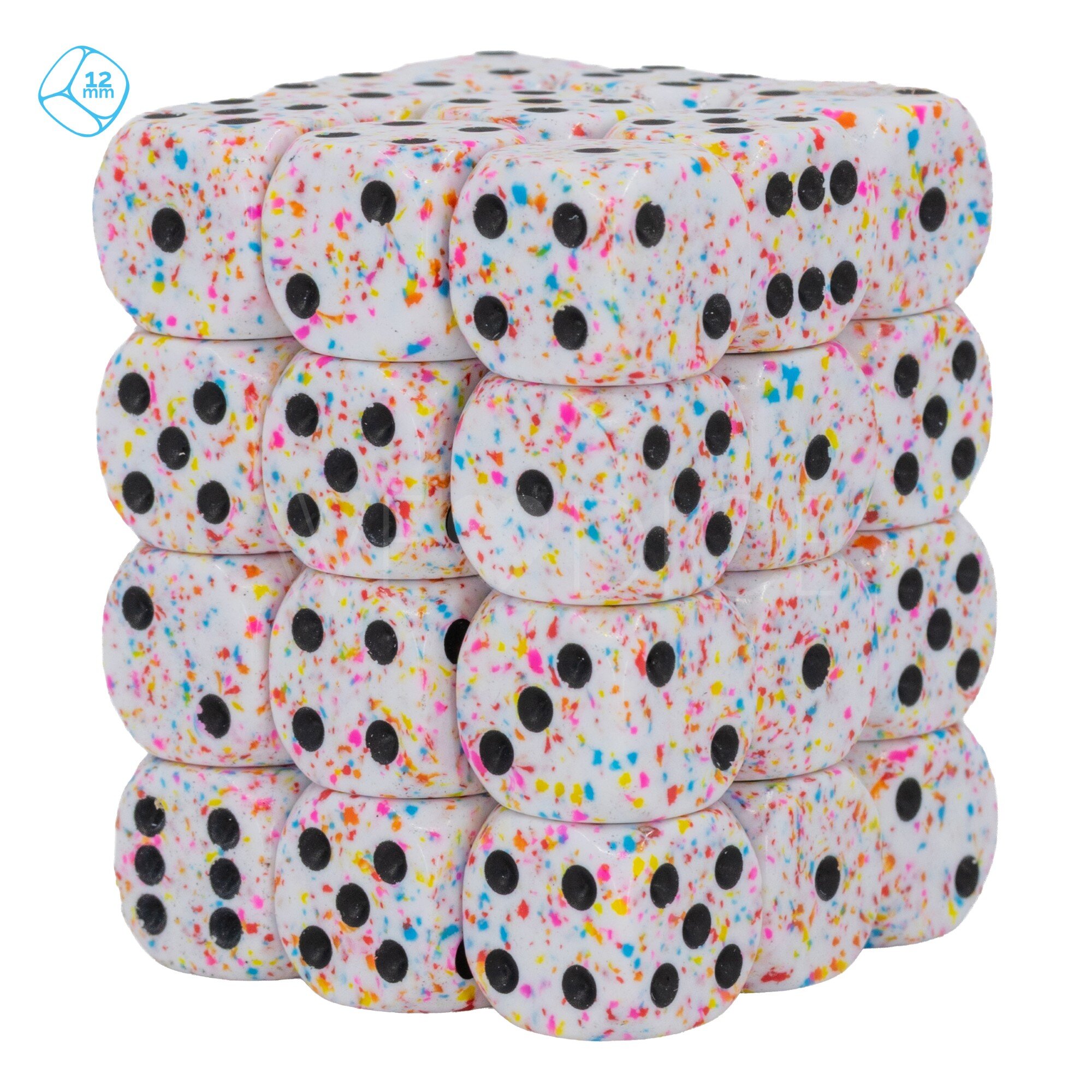 Speckled® Birthday / black 12mm W6 Würfel Set (36 Würfel)