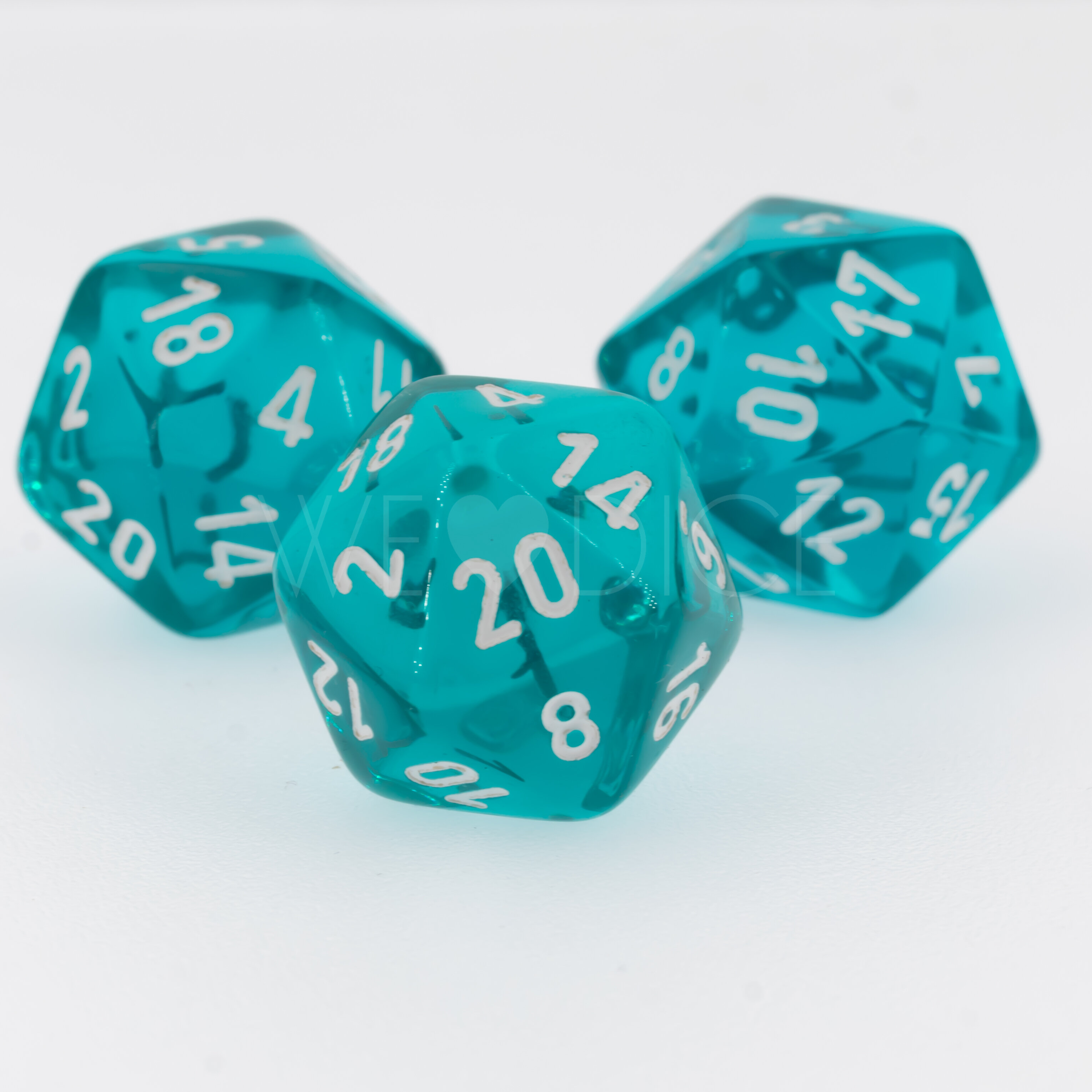 Transparent Türkis / weiß  W20