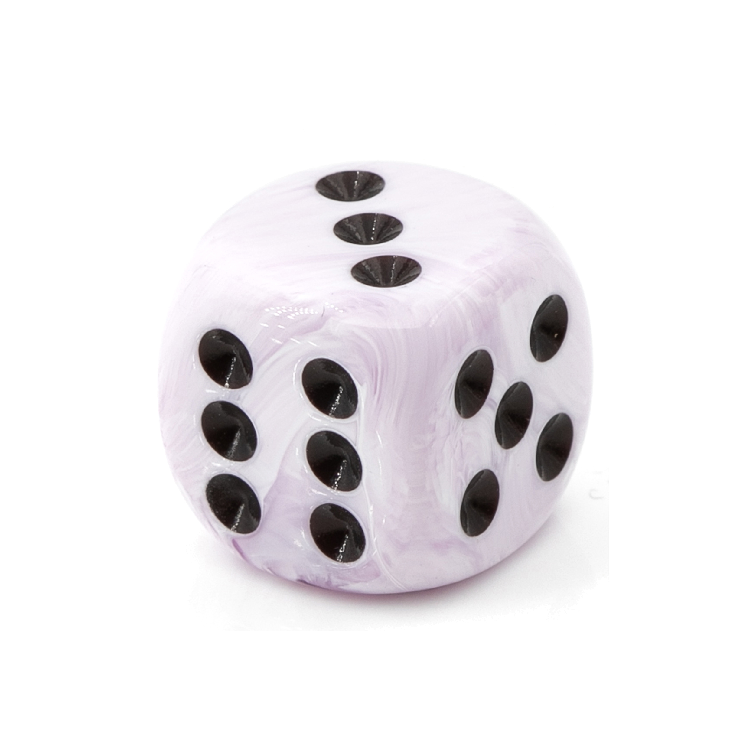 16mm W6 Würfel in ice cream lila / schwarz