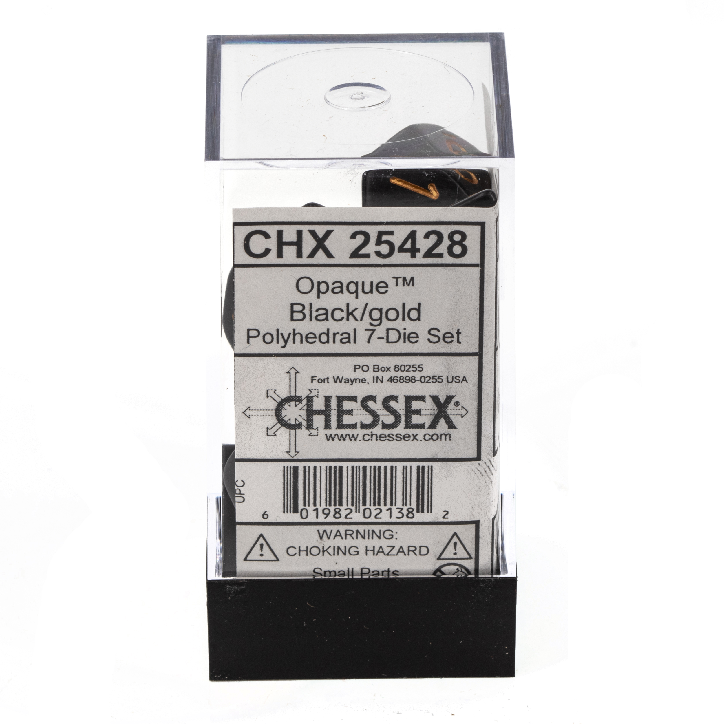 Satt Polyhedral schwarz / gold 7-Würfel Set