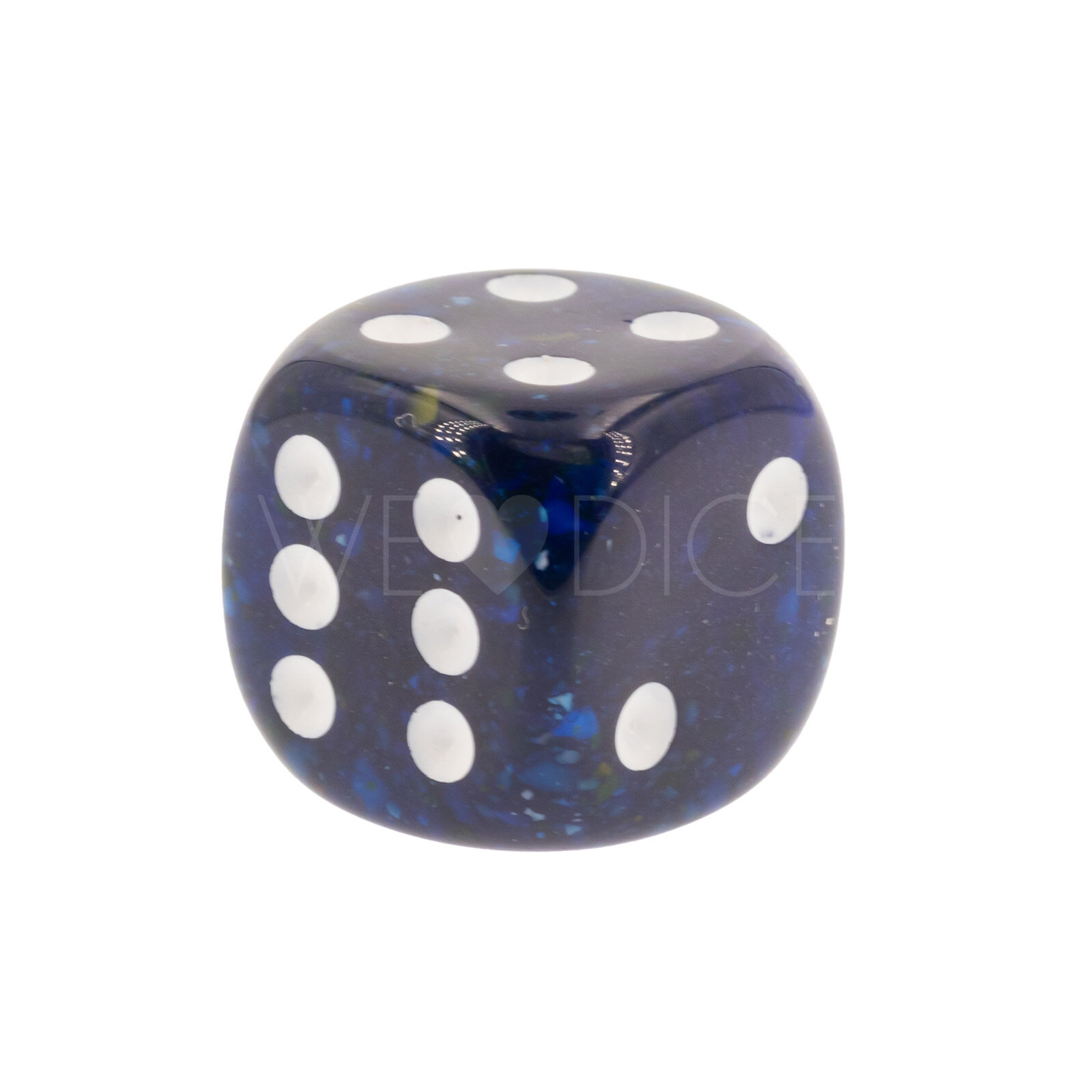 16mm W6 Würfel in tiefblau / weiss