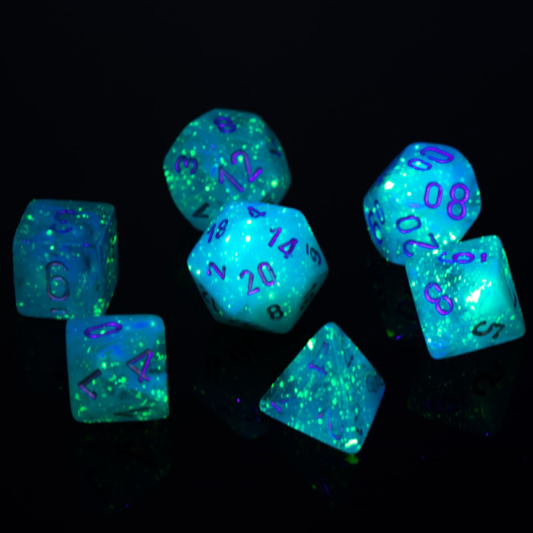 Luminary™ Polyhedral Himmel / silber 7-Würfel Set