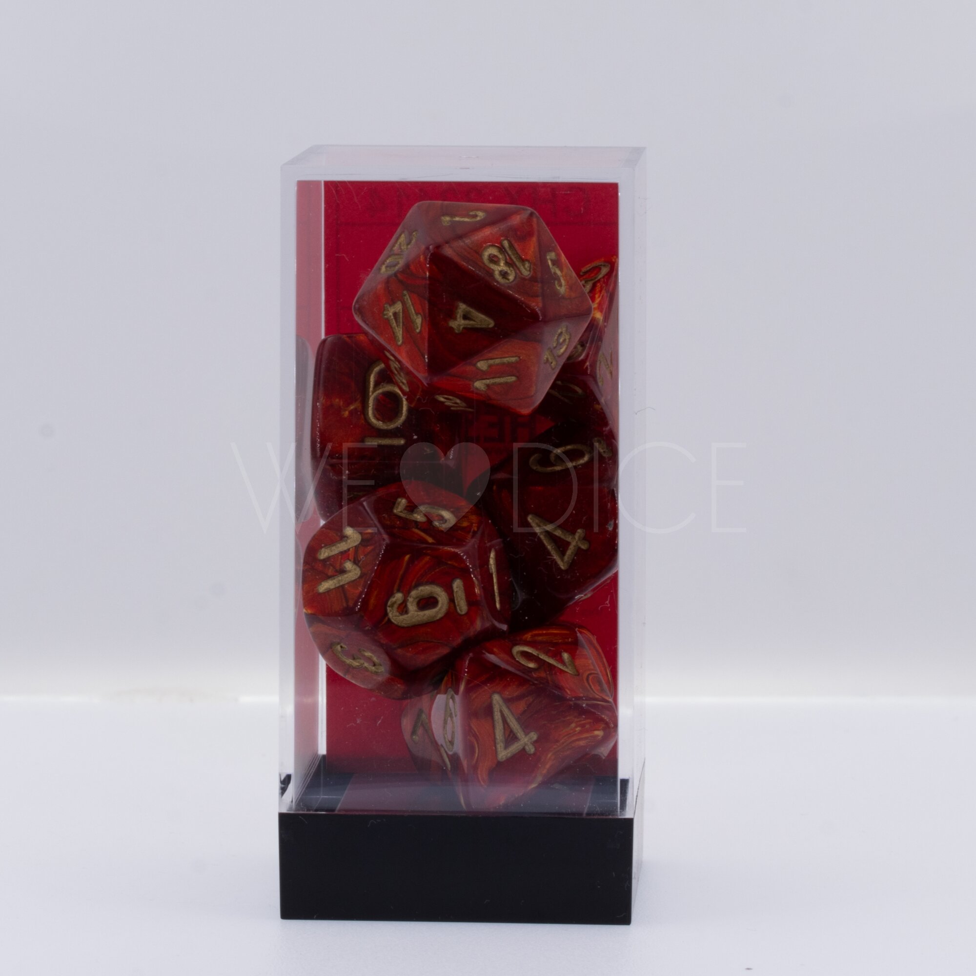 Scarab® Mega-hedral™  Polyhedral Scarlet / gold 7-DieSet