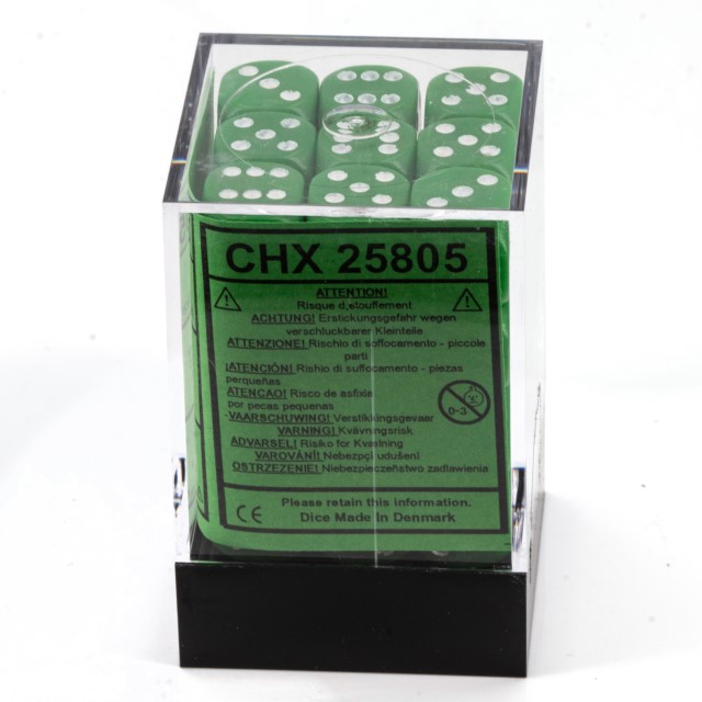 Satt grün / weiß 12mm W6 Würfel Set (36 Würfel)