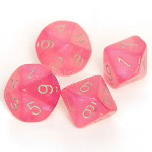 Borealis Pink / silver Set of Ten D10 Dice