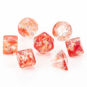 Nebula Polyhedral Red/silver Luminary 7-Die Set 